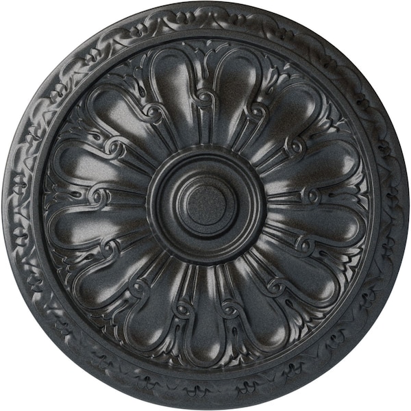 Ekena Millwork Kirke Ceiling Medallion (Fits Canopies up to 3 3/4"), Hand-Painted Pewter, 15 3/4"OD x 5/8"P CM16KIPES - main